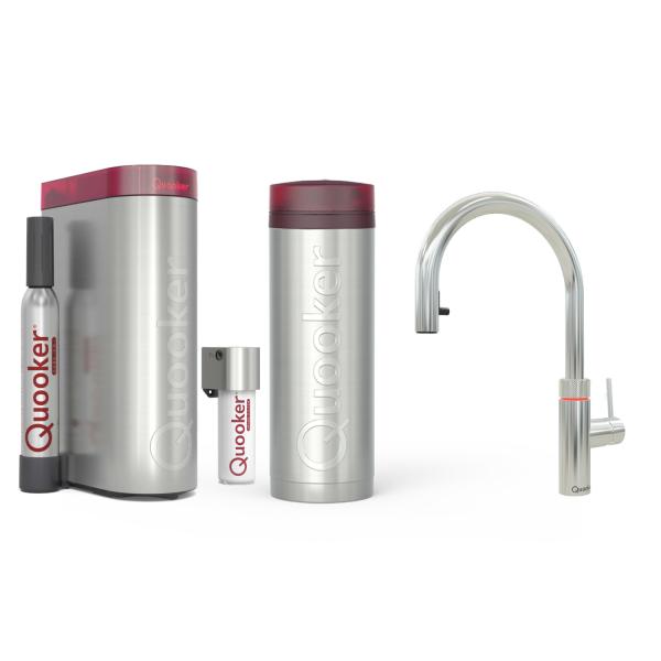 Quooker Flex | Reservoirs PRO3 | CUBE & Filter | verchromt glänzend | sofort-Kochend-Wasserhahn